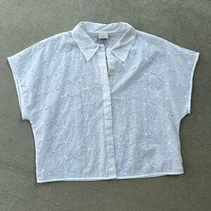 NWT White Womens Blouse Lace